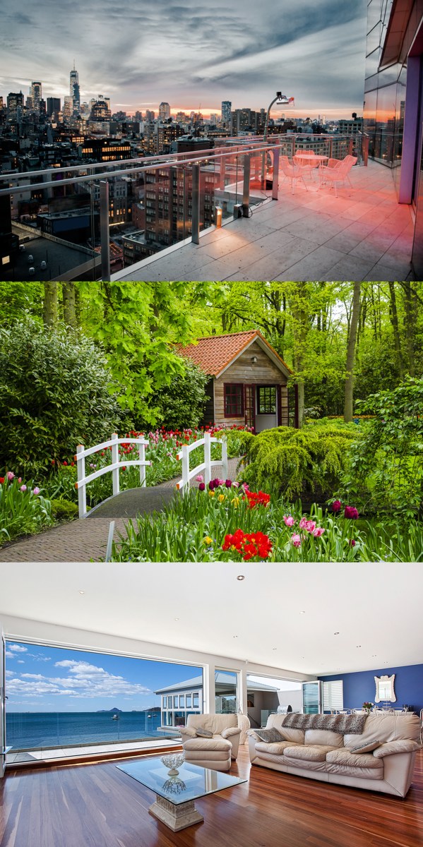 A city apartment, a country home and an ocean-view house, the Three Homes